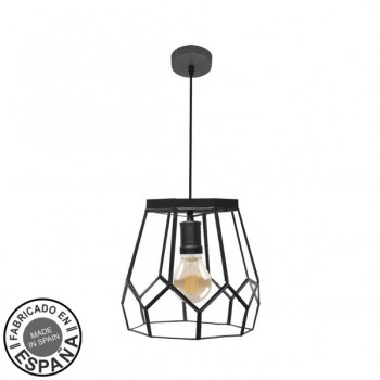 Distribuidor - Lâmpadas Diversas | Colgantes Moderno | COLGANTE LENTE GRANDE 1XE27 NEGRO REGX25X25CM Ref: 221192509